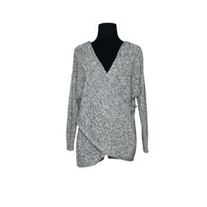 Kimchi Blue white knit  black crossed front sweater size XS